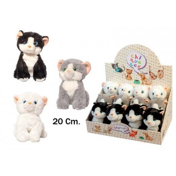 GATO PELUCHE 20 CM SURT.