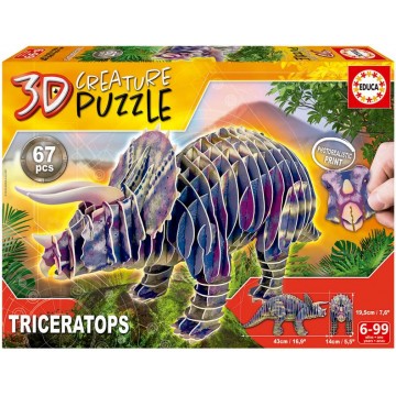 TRICERATOPS 3D CREATURE PUZZLE