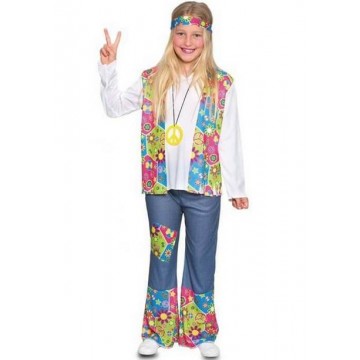 DISFRAZ HIPPIE NIÑA T-1