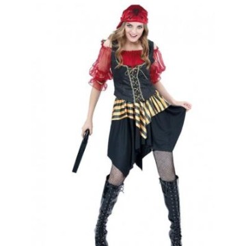 DISFRAZ PIRATA CHICA ROJA T-4