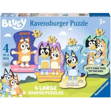 BLUEY PUZZLE SHAPED 4 IN A BOX