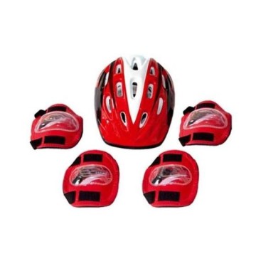 CASCO + PROTECCIONES ROJO